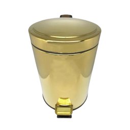 Kit Lavabo Inox Dourado Lixeira 20l Escova Sanitaria Papeleira France Fineza - 3