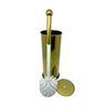 Kit Lavabo Inox Dourado Lixeira 20l Escova Sanitaria Papeleira France Fineza - 2