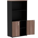 Ver imagem 2 de Armário Misto PE25 Pandin 79,20 cm (largura) MDP Cor Walnut e Preto com Duas portas