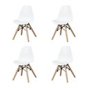 Ver imagem 1 de Kit 4 Cadeiras Eames Eiffel Infantil Branco Espaço Kids Quarto Brinquedoteca - La Mobilia