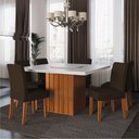 Ver imagem 2 de Conjunto Sala de Jantar Amsterdã New Mesa com Tampo Giratório 6 Cadeiras Trieste Chocolate