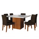 Ver imagem 1 de Conjunto Sala de Jantar Amsterdã New Mesa com Tampo Giratório 6 Cadeiras Trieste Chocolate