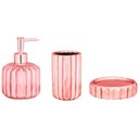 Ver imagem 1 de Kit Saboneteira Cerâmica Conjunto Banheiro Rose Gold 3 Pçs