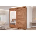 Ver imagem 4 de Guarda Roupa Casal 2 Portas de Correr (1 c/ Espelho) e 3 Gavetas c/ Pés Flora Cinamomo/Off White -