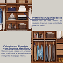 Ver imagem 5 de Guarda Roupa Casal 2 Portas de Correr (1 c/ Espelho) e 3 Gavetas c/ Pés Flora Cinamomo/Off White -