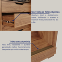 Ver imagem 6 de Guarda Roupa Casal 2 Portas de Correr (1 c/ Espelho) e 3 Gavetas c/ Pés Flora Cinamomo/Off White -