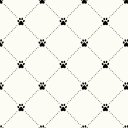 Ver imagem 1 de Papel de Parede Decorativo Baby Patinhas Pretas Interligadas com Fundo Bege 2,5m