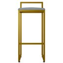 Ver imagem 5 de Banqueta Alta Para Cozinha Sala De Jantar Hanna L02 Dourado Suede Cinza - Lyam Decor