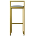 Ver imagem 7 de Banqueta Alta Para Cozinha Sala De Jantar Hanna L02 Dourado Suede Cinza - Lyam Decor