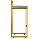 Ver imagem 6 de Banqueta Alta Para Cozinha Sala De Jantar Hanna L02 Dourado Suede Cinza - Lyam Decor