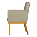 Ver imagem 3 de Kit 2 Poltronas Bella Luxo Base de Madeira Maciça Recepção - Suede Cappuccino