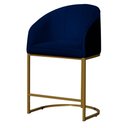 Ver imagem 1 de Poltrona Banqueta Decorativa Estofada Mia Veludo Base Metal Dourada - Estopar Poltrona Mia Veludo Az