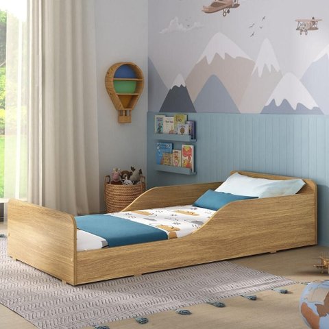 Cama Infantil Montessoriana 100% Mdf para Colchão 150x70cm Multimóveis 2379 Madeirado