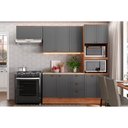 Ver imagem 1 de Cozinha Modulada Completa Bella 4 Peças 2 Armários + 1 Balcão + 1 Paneleiro C4p57 Nogal Cinza