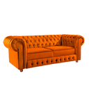 Ver imagem 1 de Namoradeira Chesterfield Bourbon 3 Lugares Via Encanto Veludo Ferrugem