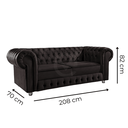 Ver imagem 3 de Namoradeira Chesterfield Bourbon 3 Lugares Via Encanto Veludo Ferrugem