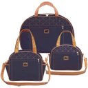 Ver imagem 1 de Kit 03 Bolsas Mala Maternidade Bombom Azul Marinho - Hug Baby
