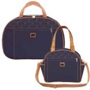 Ver imagem 1 de Kit 02 Bolsas Mala Maternidade Bombom Azul Marinho - Hug Baby