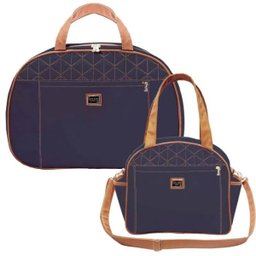 Kit 02 Bolsas Mala Maternidade Bombom Azul Marinho - Hug Baby - 1