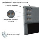 Ver imagem 7 de Cabeceira Cama Box Queen 160cm e Recamier Gênova Veludo Cinza S04 - D'Rossi