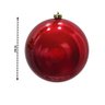 Kit 4 Bolas de Natal Vermelha Brilhante Tradicional Grande 14cm - Magizi - 2