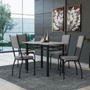 Ver imagem 3 de Conjunto Sala de Jantar Mesa Tampo Granito 1,20m com 4 Cadeiras Diana Artefamol