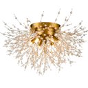 Ver imagem 1 de Lustre Plafon Teto Redondo Cristal Dente de Leão 50cm Dourado