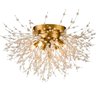 Lustre Plafon Teto Redondo Cristal Dente de Leão 50cm Dourado - 1