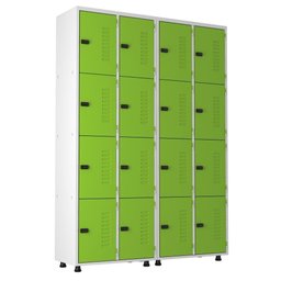 Armário Roupeiro Aço 16 Portas Academia Guarda Volume Trinco Verde - 1