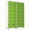 Ver imagem 1 de Armário Roupeiro Aço 16 Portas Academia Guarda Volume Trinco Verde