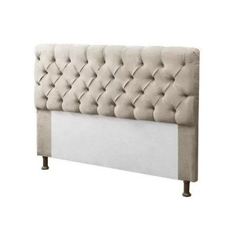 Cabeceira Mirage Para Cama Box Casal 140cm Com Capitonê Suede:Bege