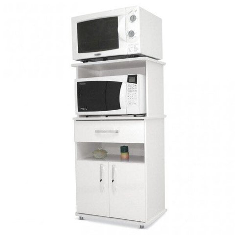Armário de Cozinha Multiuso 2 Portas 1 Gaveta ASM151 Branco