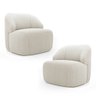 Kit 02 Poltronas Decorativas Gtdnexxus Orgânica Bouclê Bege - 1