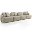 Ver imagem 1 de Sofá 4 Lugares para Sala de Estar Living 314cm Arlo F04 Veludo Bege - Lyam Decor