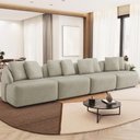 Ver imagem 2 de Sofá 4 Lugares para Sala de Estar Living 314cm Arlo F04 Veludo Bege - Lyam Decor