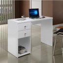 Ver imagem 1 de Escrivaninha Mesa Escritório MSM412 2 Gavetas 110cm Branco
