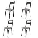 Ver imagem 1 de Conjunto Com 4 Cadeiras Tubular Europa 141 Preto Fosco Assento Grafiato Artefamol 11923 - Cadeira 14