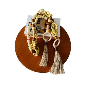 Colar Decorativo de Mesa Grande 1,76 Cm Madeira Tais