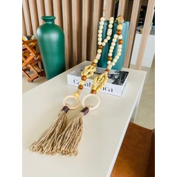 Colar Decorativo de Mesa Grande 1,76 Cm Madeira Tais - 3