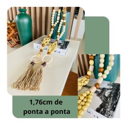 Colar Decorativo de Mesa Grande 1,76 Cm Madeira Tais - 7
