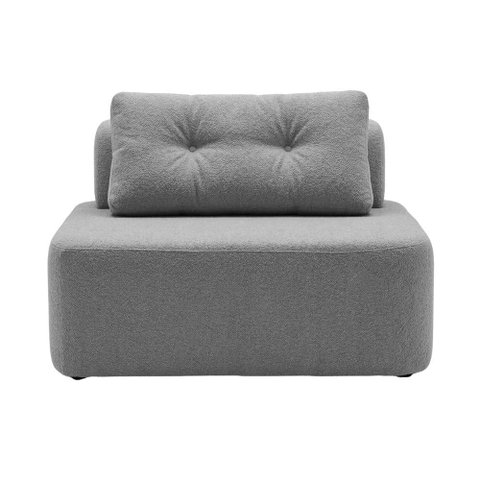 Sofá Modular Cielo 100cm Recepção Loja Sala de Estar Bouclê Cinza - Montanari's Decor