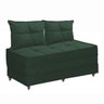 Pufe Cama Dobrável Casal 130cm com 02 Almofadas - Suede Verde Militar - 1