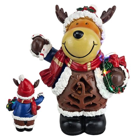 Rena Natal Luz Led Som Natalino Decoraçao Musica Loja Shopping Vitrine Casa Mesa Recepçao Estante Fe