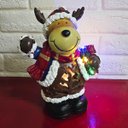 Ver imagem 3 de Rena Natal Luz Led Som Natalino Decoraçao Musica Loja Shopping Vitrine Casa Mesa Recepçao Estante Fe