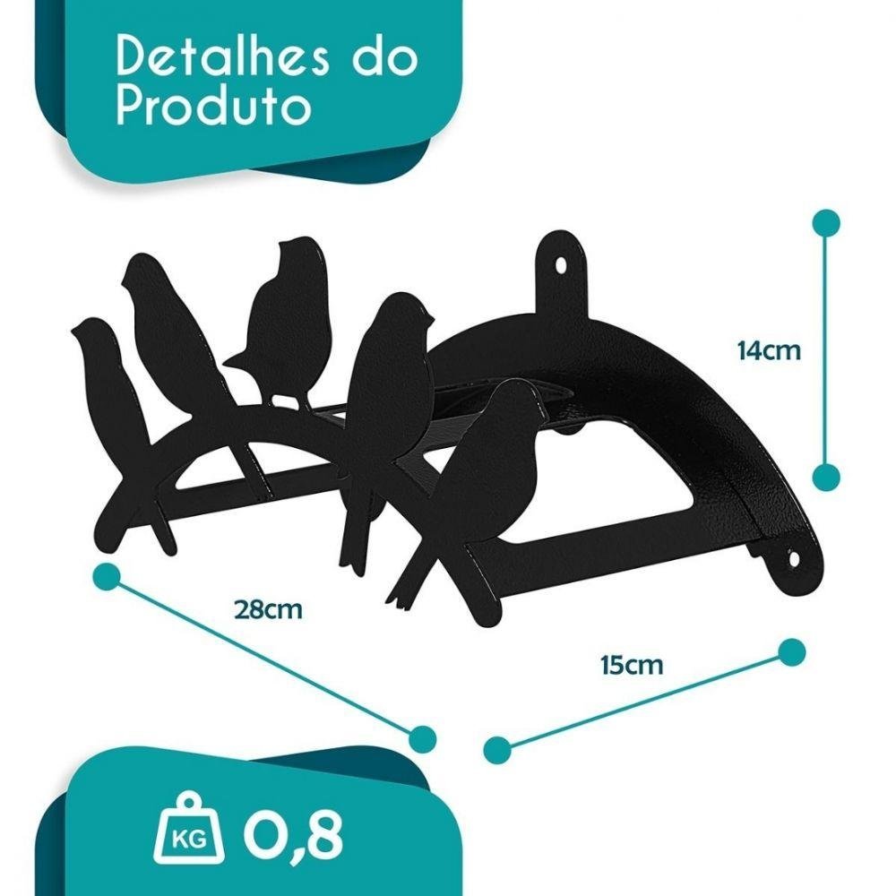 Suporte Enrolador de Mangueira de Jardim Passaro Preto - 4