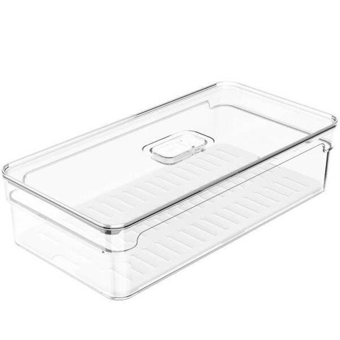 Organizador de Geladeira Empilhável 2,8L Clear Fresh com Respiradouro Frutas Legumes Vegetais ou