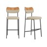 Kit 2 Banquetas Alta com Encosto Balcão Cozinha Linho Gengibre/whisky - Mobili - 1