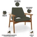 Ver imagem 4 de Kit 02 Poltronas Decorativa para Sala de Estar Living Base Madeira Becker L02 Linho Verde Musgo - Ly