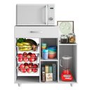 Ver imagem 3 de Fruteira Cozinha Multiuso Lisboa com Cestos 02 Portas e 01 Gaveta Branco - Desk Design