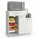 Ver imagem 2 de Fruteira Cozinha Multiuso Lisboa com Cestos 02 Portas e 01 Gaveta Branco - Desk Design